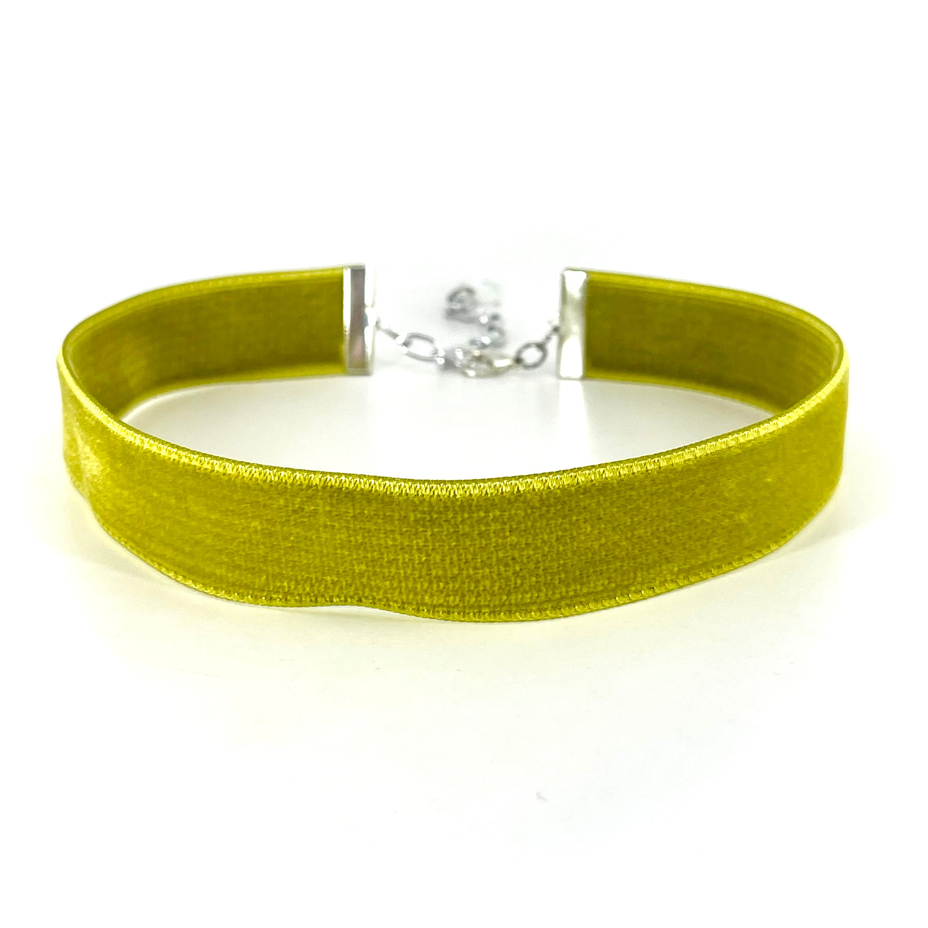 Chartreuse Velvet Choker - Sizes 12"-24"