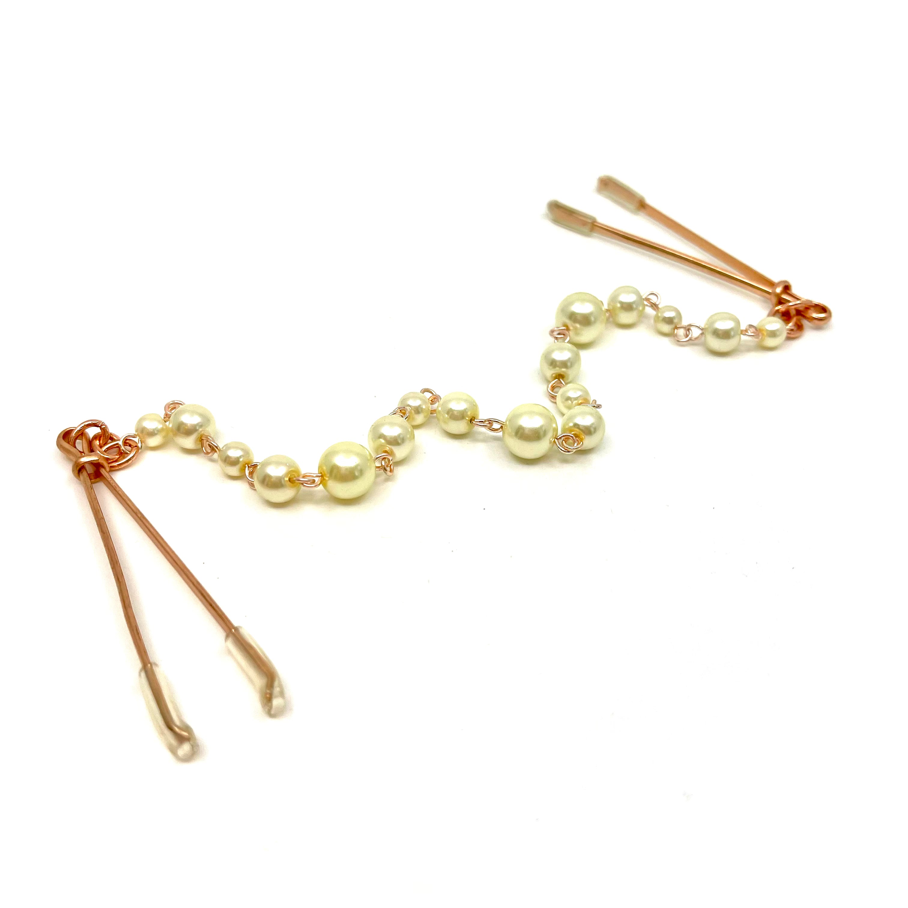 Rose Gold Pearl Nipple Clamps