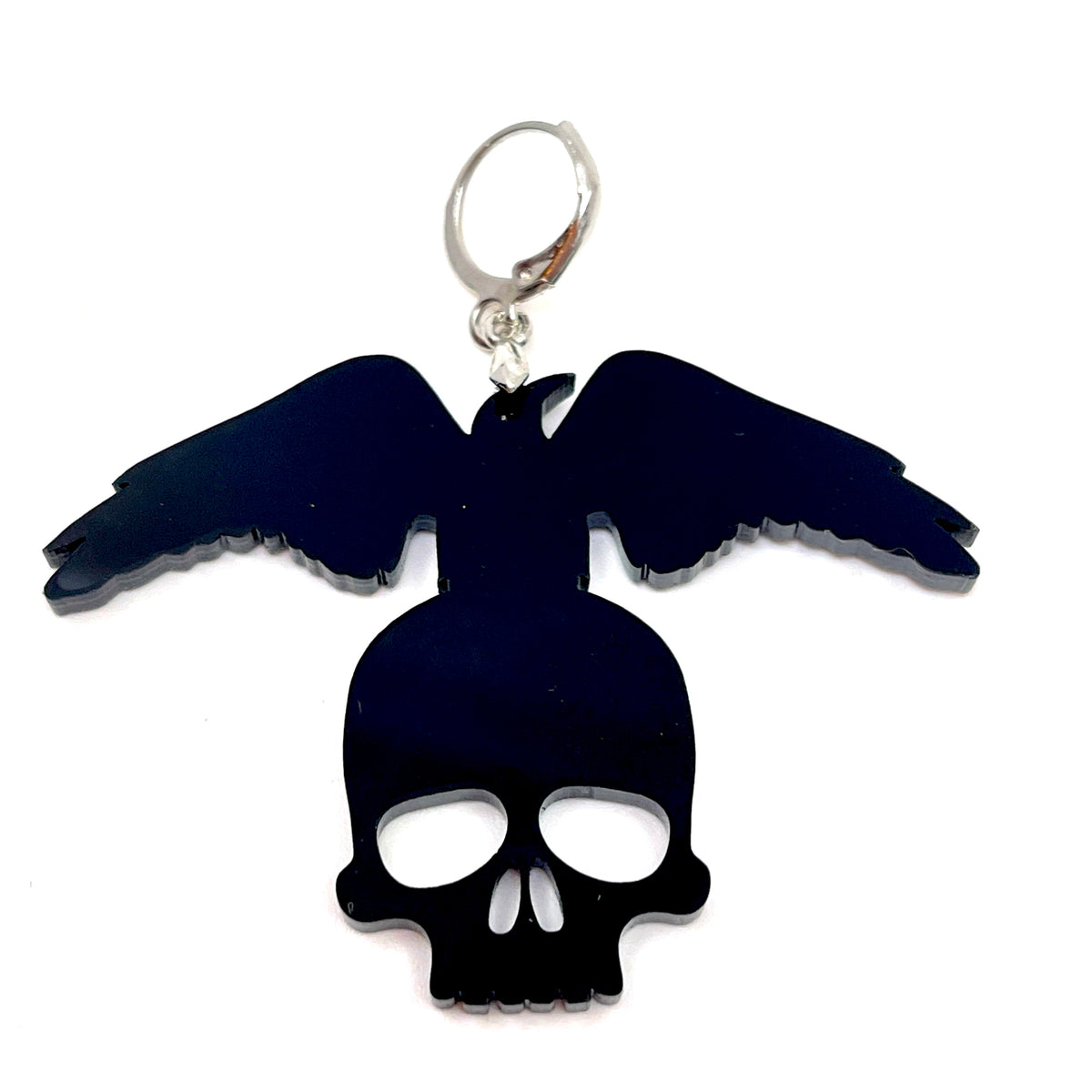 Crow on a Skull Collar Tag
