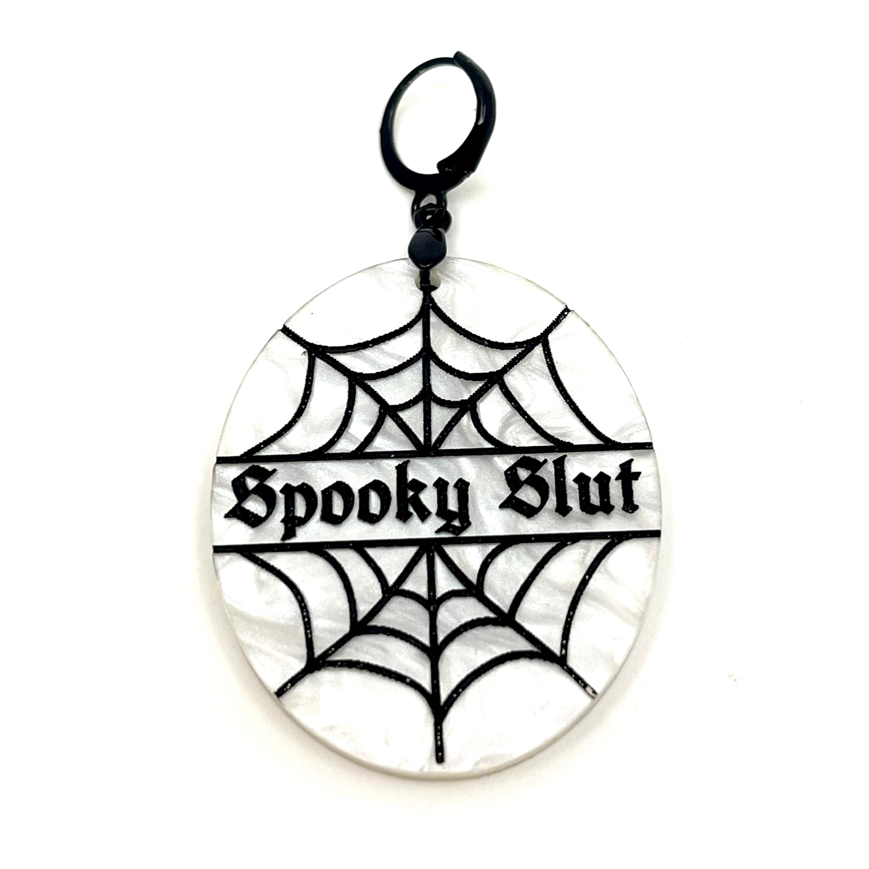 Spooky Slut - Spider Web Collar Tag