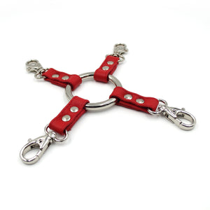 Design Your Own Leather Bondage Hogtie - BDSM Quad Clip Bondage Strap Restrained Grace