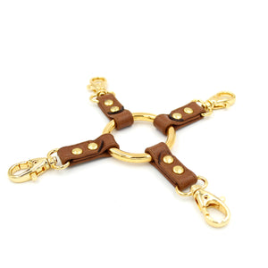 Design Your Own Leather Bondage Hogtie - BDSM Quad Clip Bondage Strap Restrained Grace