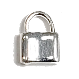 Tiny Sterling Silver Padlock-Shaped Clasp Lock Restrained Grace