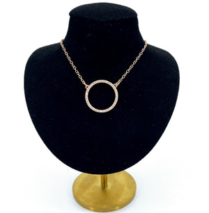 The Paris Pave Ring of O Day Collar Day Collar Restrained Grace Rose Gold