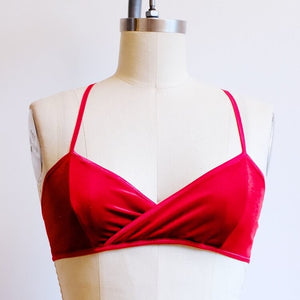 Hey Mavens! - Red Velvet Wrap Bralette Lingerie Hey Mavens!