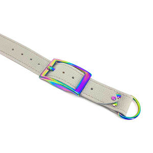 Dove Gray Vegan Leather BDSM Back Strap Bondage Strap Restrained Grace