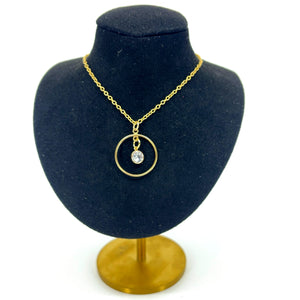 Solitaire Discreet Ring of O Day Collar - Gold Filled Day Collar Restrained Grace