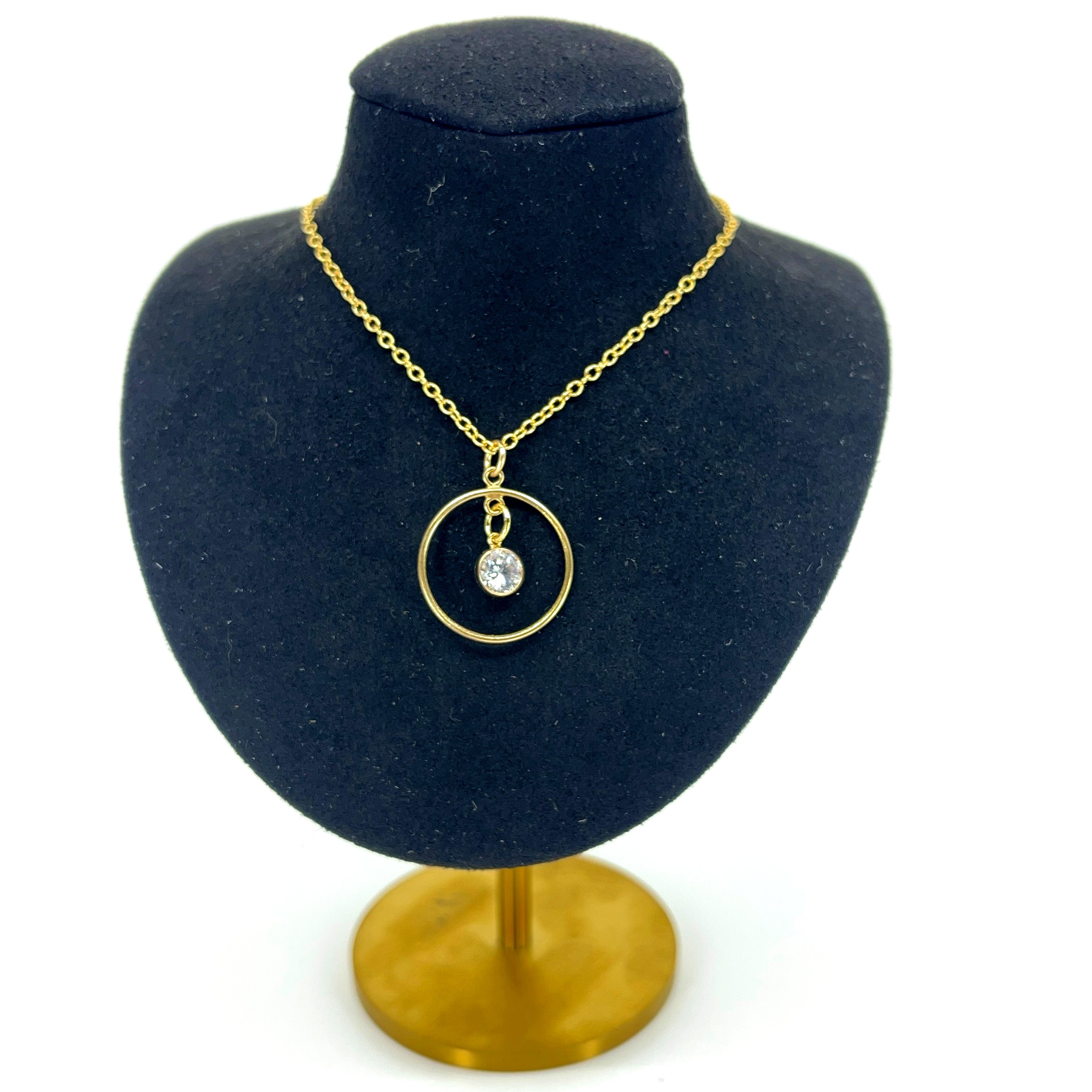 Solitaire Discreet Ring of O Day Collar - Gold Filled Day Collar Restrained Grace