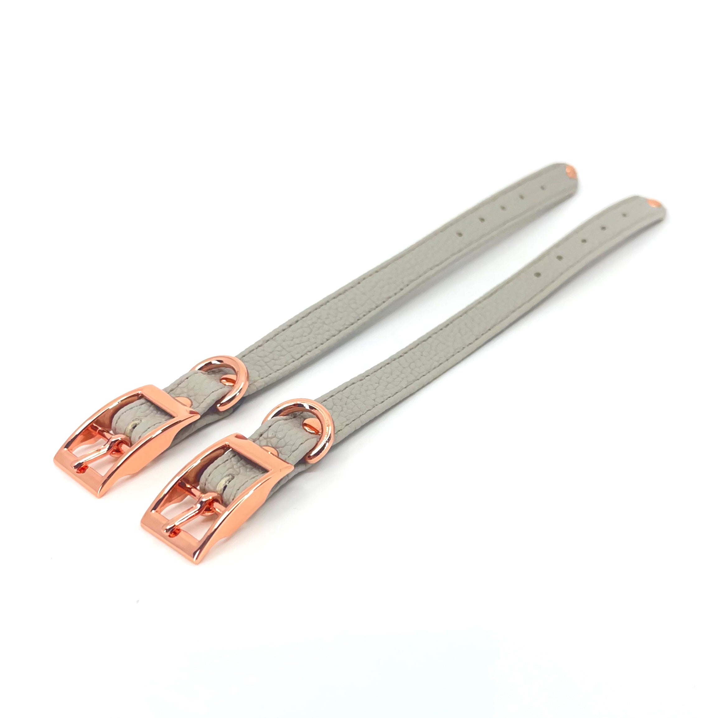 Dove Gray Vegan Petite Bondage Cuffs - 5-7" - Limited Edition Cuffs Restrained Grace