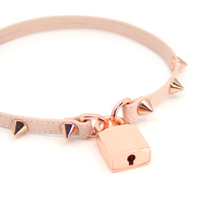 Design Your Own Spiked Locking Mini BDSM Collar Collar Restrained Grace