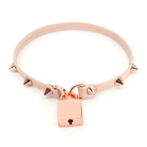 Design Your Own Spiked Locking Mini BDSM Collar Collar Restrained Grace