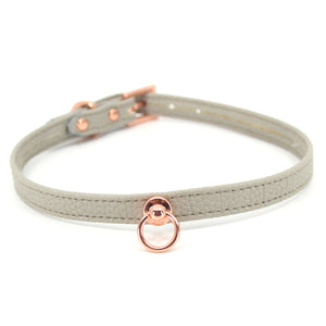 Dove Gray Vegan Mini Bondage Collar - Limited Edition Collar Restrained Grace