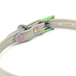Dove Gray Vegan Mini Bondage Collar - Limited Edition Collar Restrained Grace