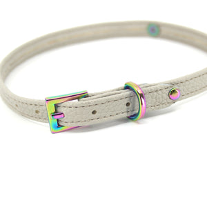 Dove Gray Vegan Mini Bondage Collar - Limited Edition Collar Restrained Grace