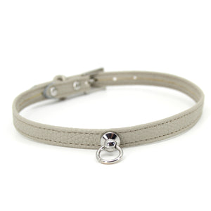 Dove Gray Vegan Mini Bondage Collar - Limited Edition Collar Restrained Grace