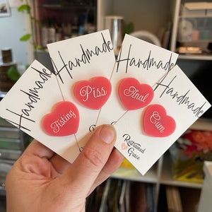 Fetish Heart Pins Pin Restrained Grace