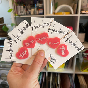 Fetish Heart Pins Pin Restrained Grace