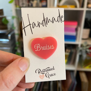 Fetish Heart Pins Pin Restrained Grace Bruises