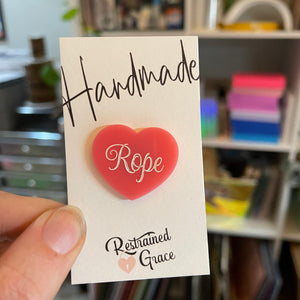 Fetish Heart Pins Pin Restrained Grace Rope