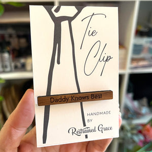 Personalized Wooden Tie Clip Tie Clip Restrained Grace