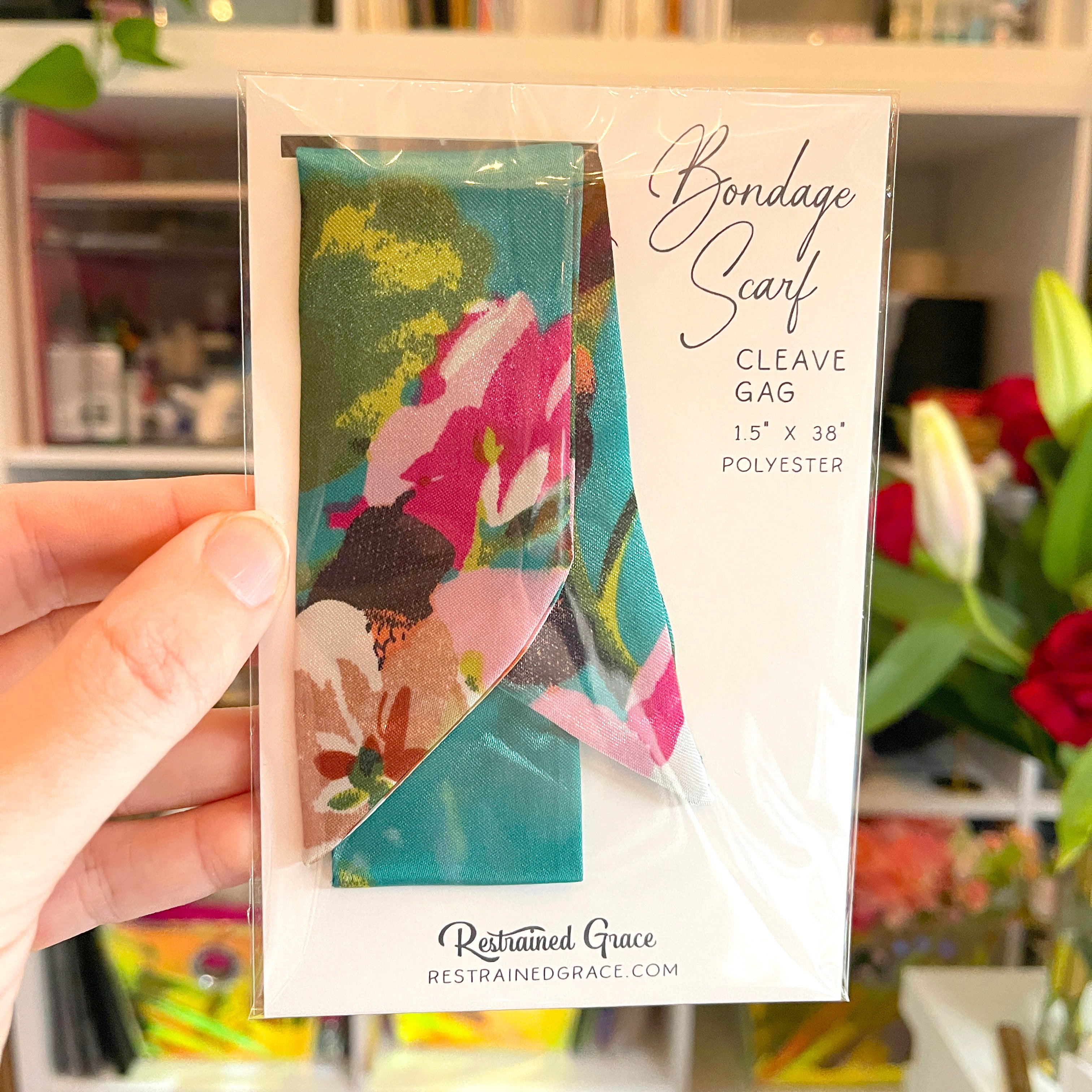 Floral Cleave Gag Bondage Scarf Gag Restrained Grace Teal