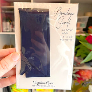 Solid Color Cleave Gag Bondage Scarf Gag Restrained Grace Navy Blue