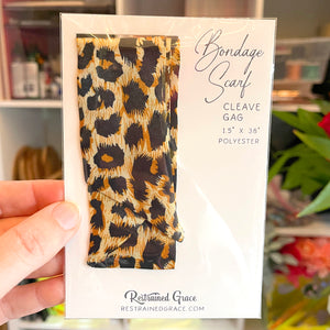 Leopard Cleave Gag Bondage Scarf Gag Restrained Grace