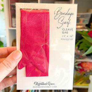 Solid Color Cleave Gag Bondage Scarf Gag Restrained Grace Hot Pink
