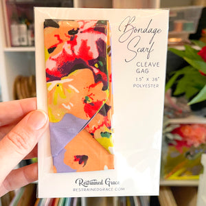 Floral Cleave Gag Bondage Scarf Gag Restrained Grace Lavender