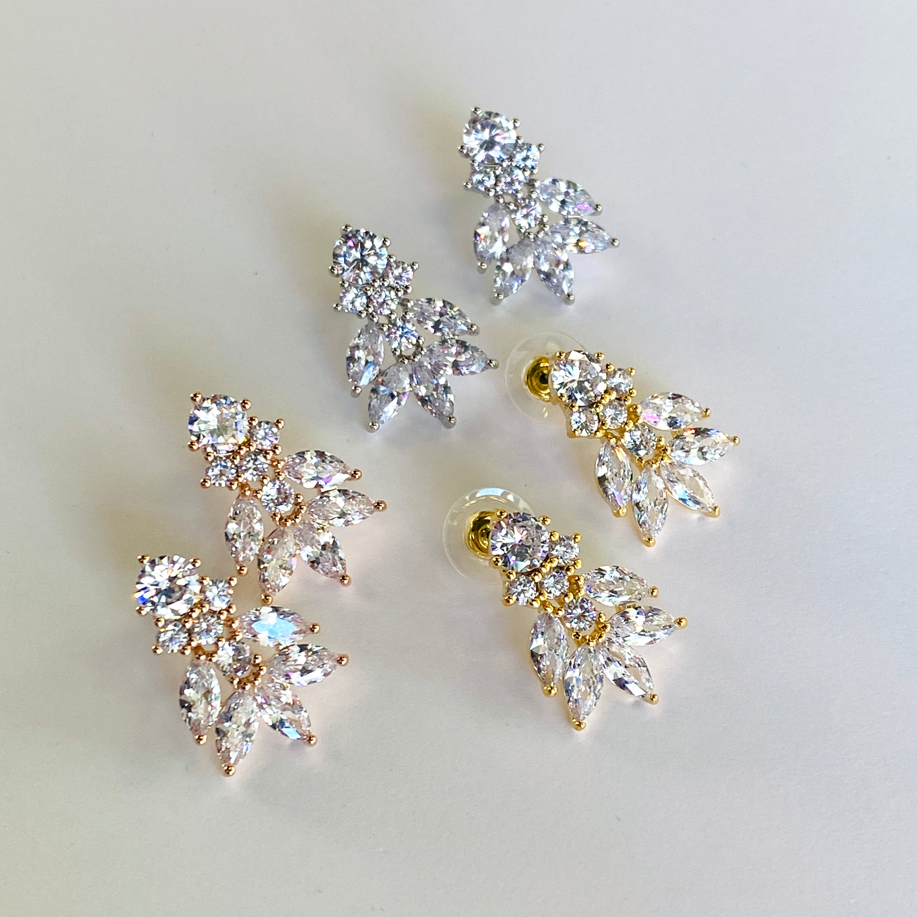 Garden Princess Cubic Zirconia Stud Earrings Earrings Restrained Grace