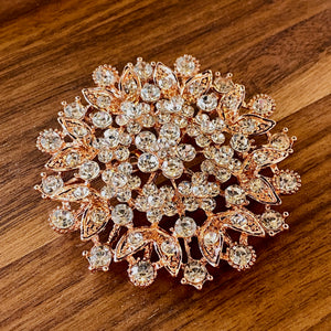 Garden Princess Brooch in Rose Gold and Cubic Zirconia Brooch Restrained Grace