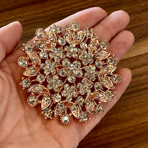 Garden Princess Brooch in Rose Gold and Cubic Zirconia Brooch Restrained Grace