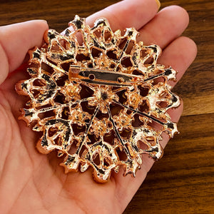 Garden Princess Brooch in Rose Gold and Cubic Zirconia Brooch Restrained Grace