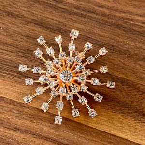 Starburst Special Occasion Brooch in Rose Gold and Cubic Zirconia Brooch Restrained Grace
