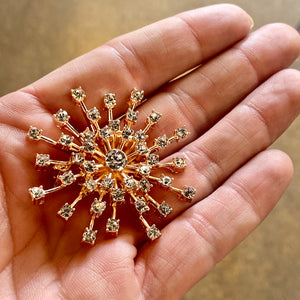 Starburst Special Occasion Brooch in Rose Gold and Cubic Zirconia Brooch Restrained Grace