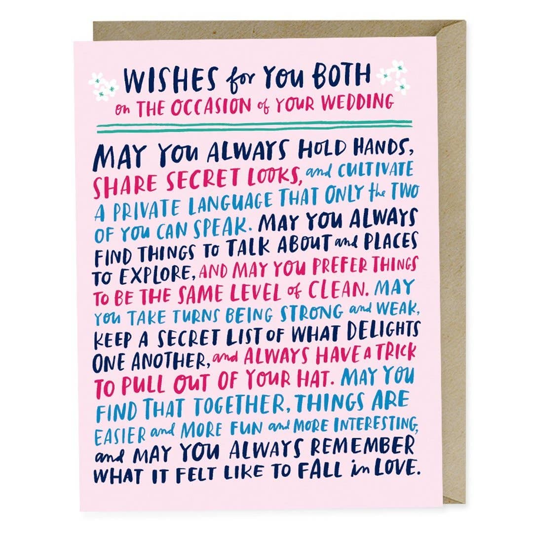 Em & Friends - Wishes For You Both Wedding Card Greeting Card Em & Friends