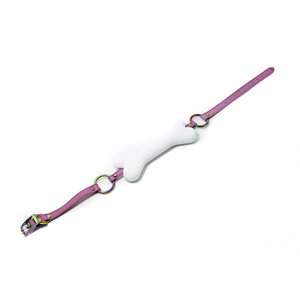 The Petite Leather Customizable Bone Gag Gag Restrained Grace