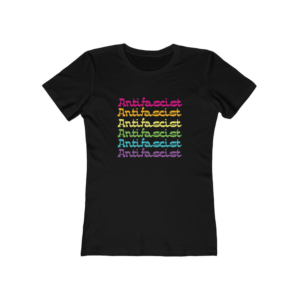 Colorfully Antifascist Femme Fit T-Shirt T-Shirt Restrained Grace Solid Black S 
