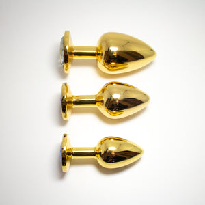 Gold Rainbow Crystal Rhinestone Butt Plug Plug Restrained Grace