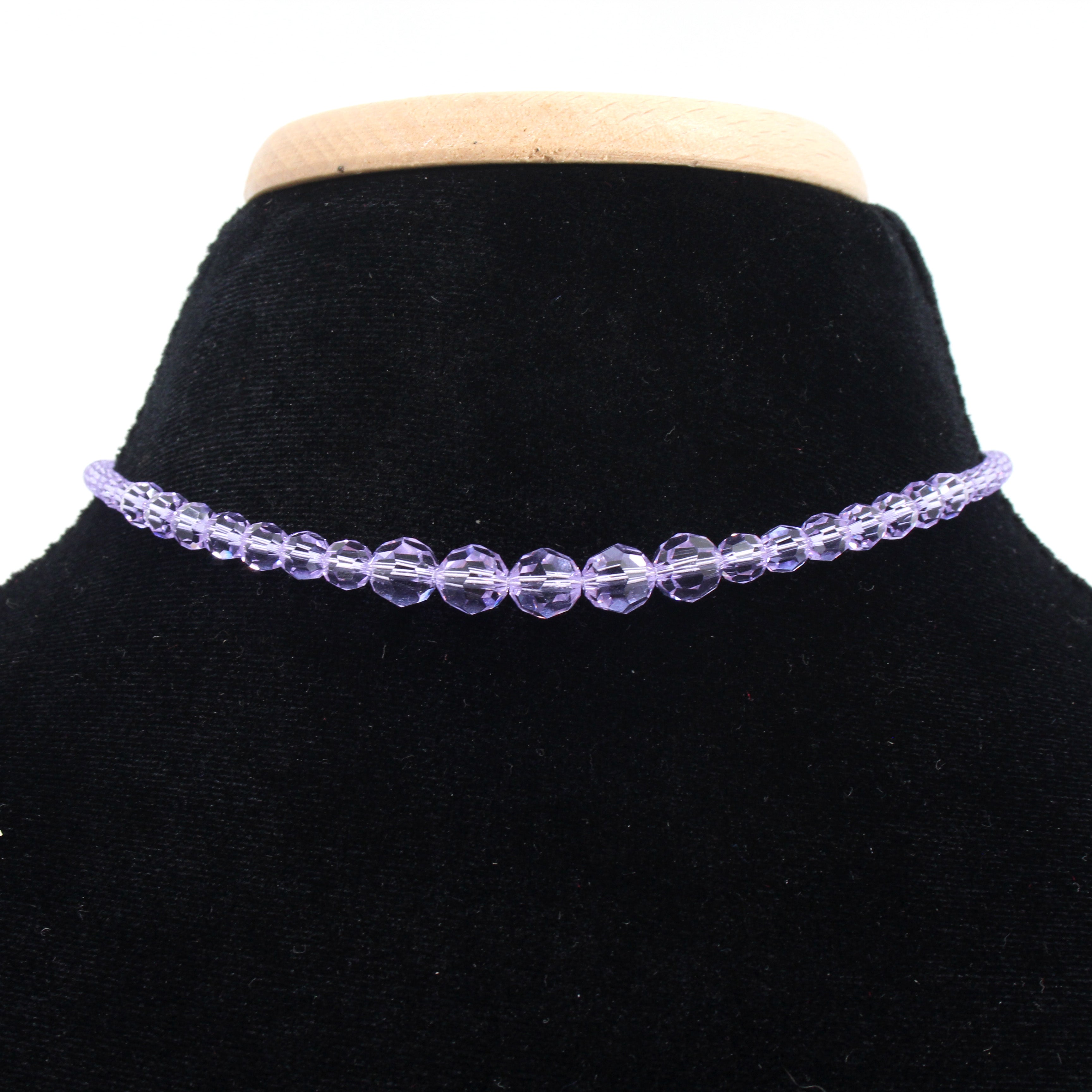 Ultra Discreet Swarovski Crystal Day Collar in Lavender Day Collar Restrained Grace