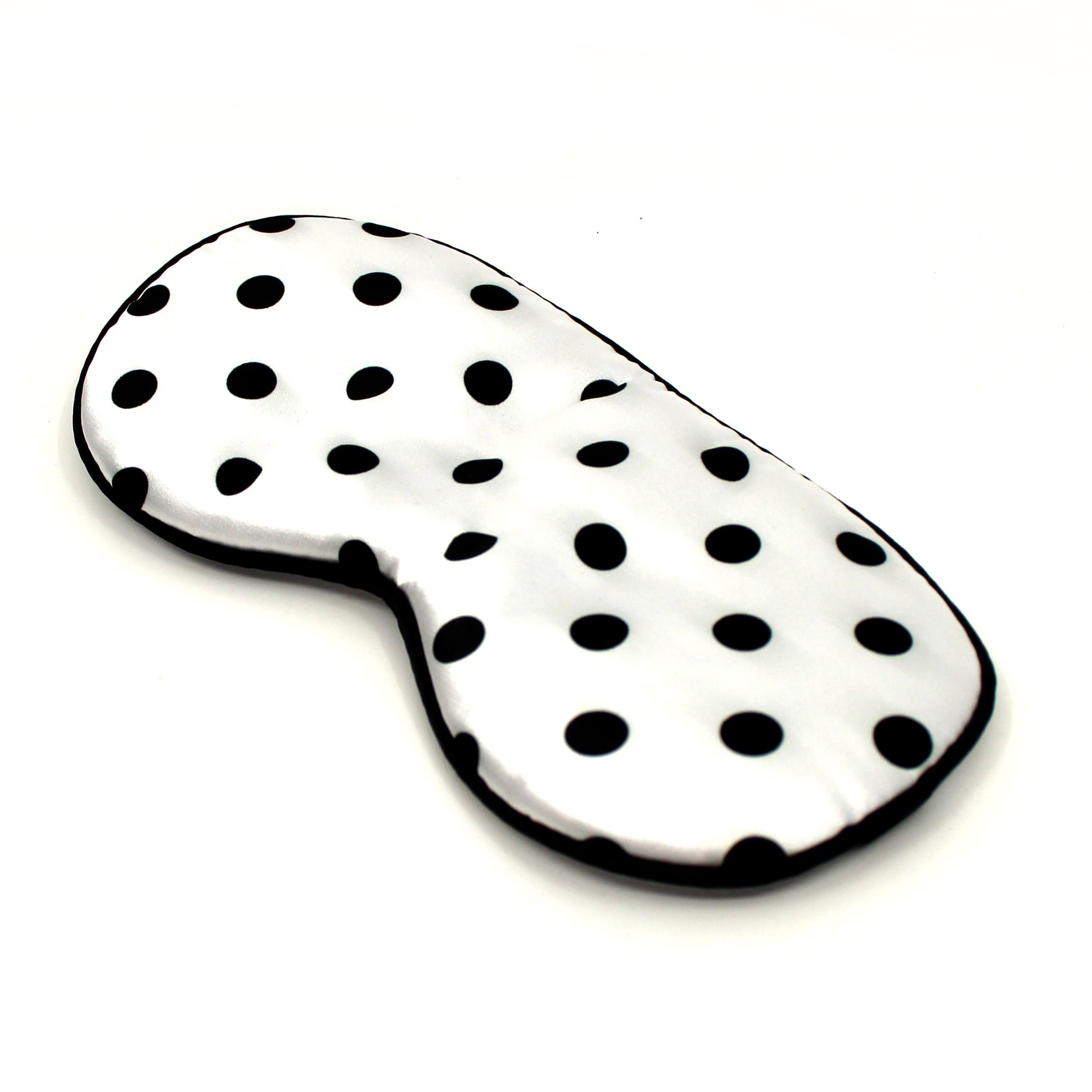 White with black polka dots sleep mask Blindfold Restrained Grace