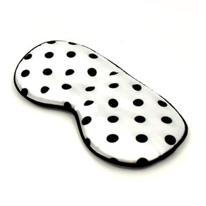 White with black polka dots sleep mask Blindfold Restrained Grace