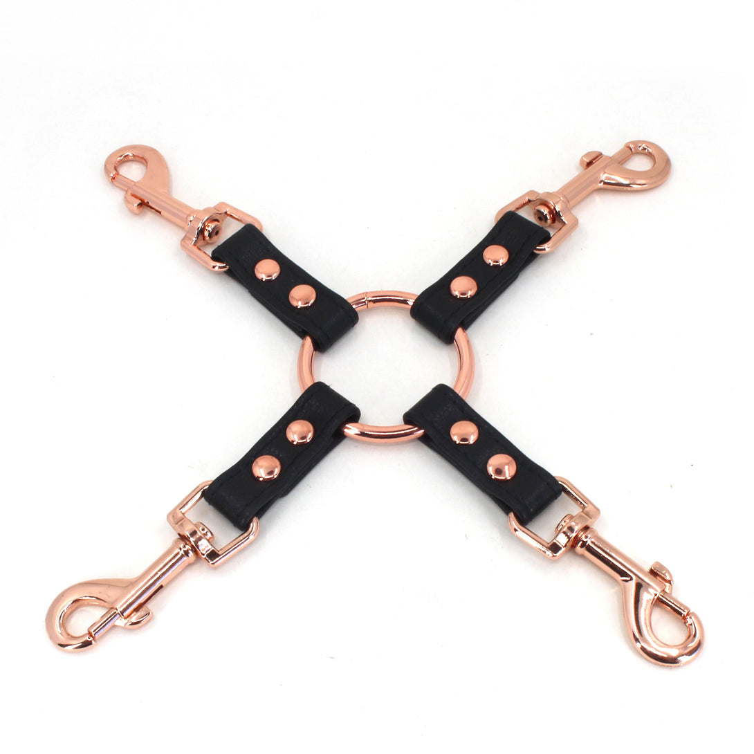 Design Your Own Leather Bondage Hogtie - BDSM Quad Clip Bondage Strap Restrained Grace   