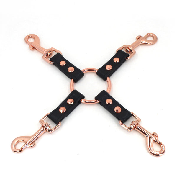 Design Your Own Leather Bondage Hogtie - BDSM Quad Clip Bondage Strap Restrained Grace   