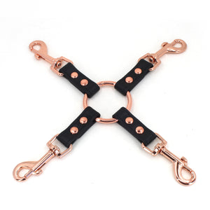 Design Your Own Leather Bondage Hogtie - BDSM Quad Clip Bondage Strap Restrained Grace
