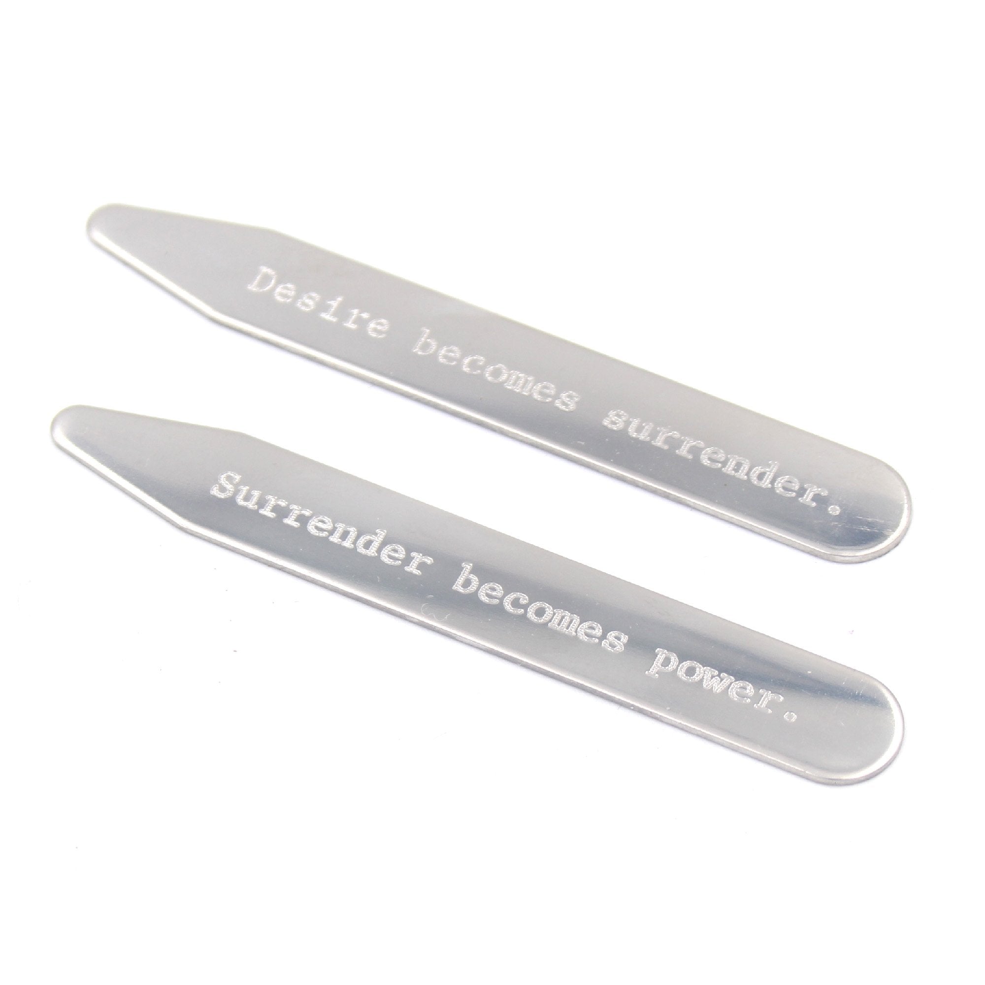 Personalized Steel Collar Stays - Custom Dom Gift Collar Stays Restrained Grace