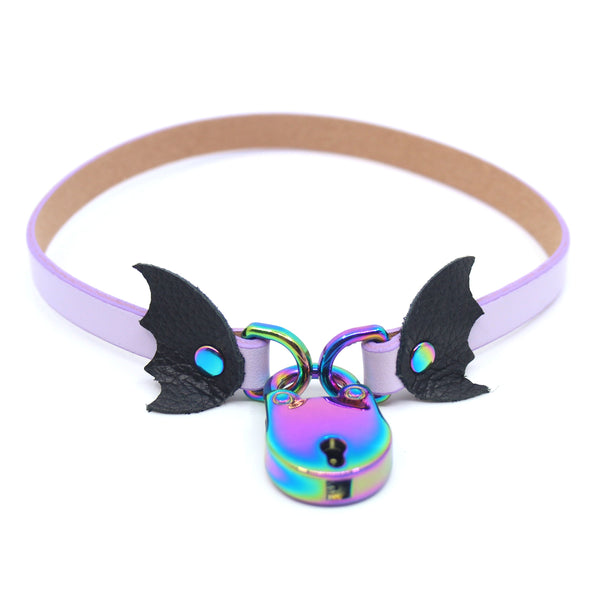 Design Your Own Bat Wing Locking Mini BDSM Collar Collar Restrained Grace   