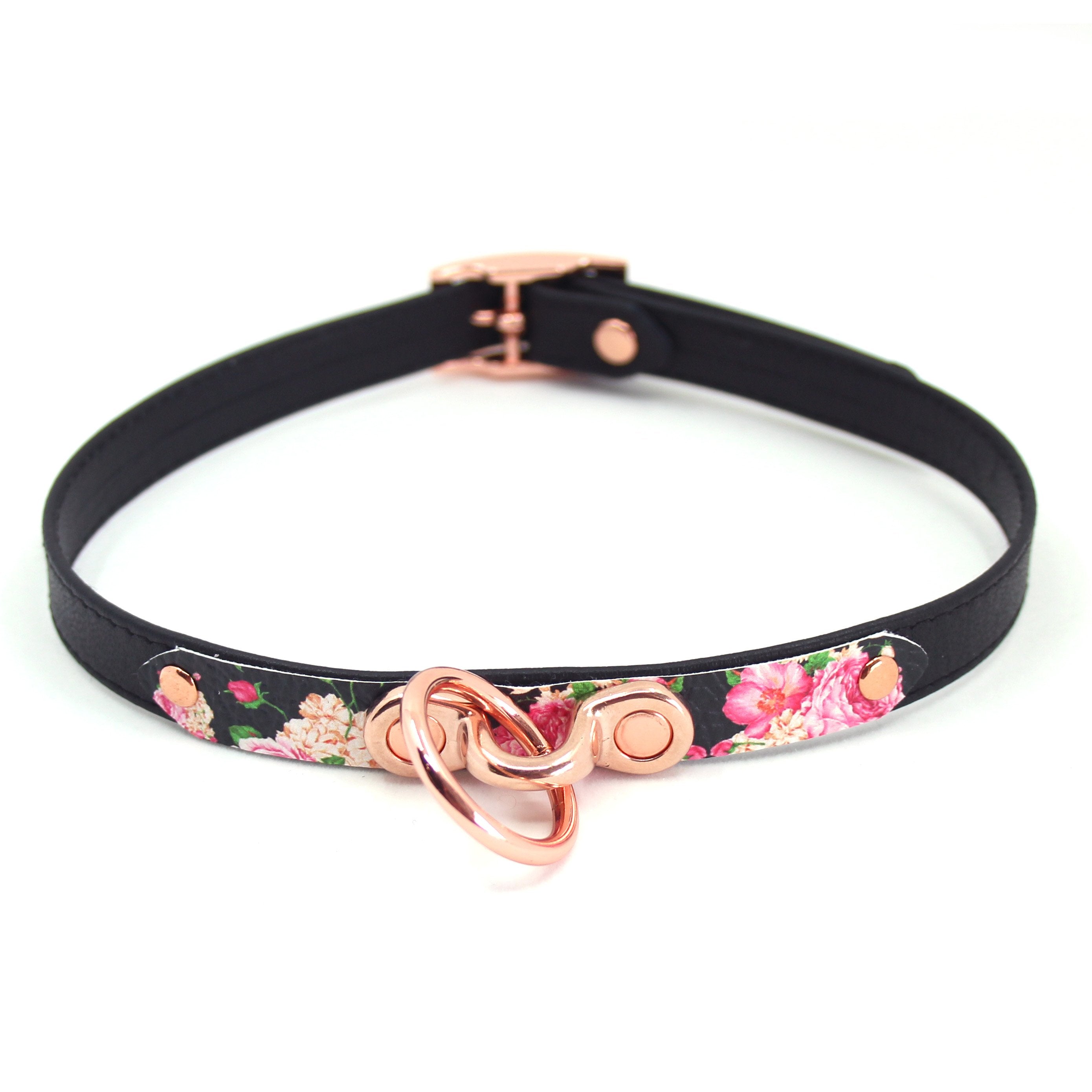Design Your Own Petite Pattern Leather Bondage Collar Collar Restrained Grace