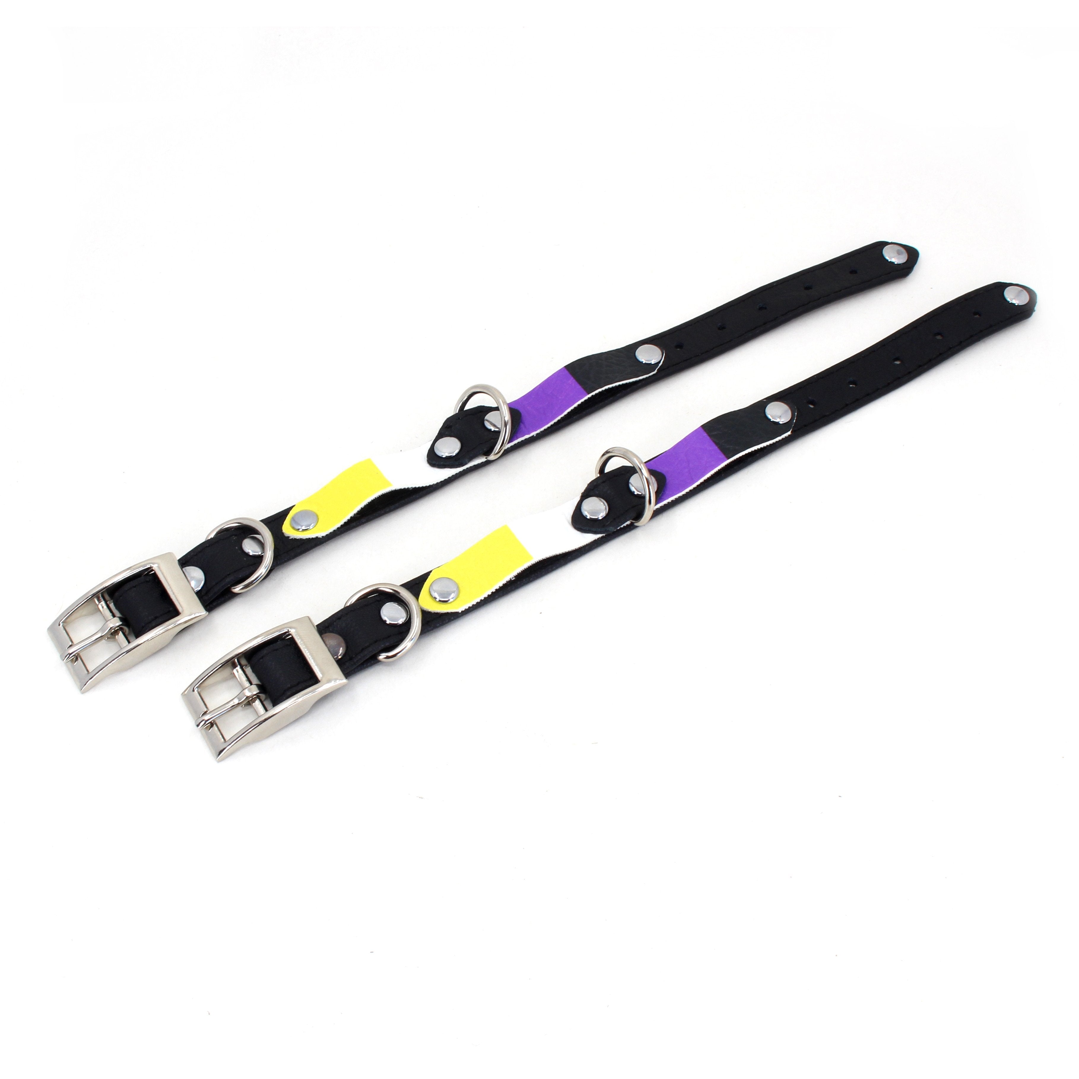 Design Your Own LGBTQ Pride Petite Leather Bondage Cuffs Cuffs Restrained Grace