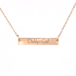 Personalized Bar Necklace - Discreet BDSM Day Collar Necklace Restrained Grace